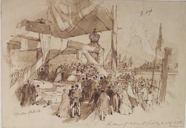 Order Paintings Reproductions The Mayor of Portsmouth Presenting his Address to The Queen by Myles Birket Foster (1825-1899, United Kingdom) | ArtsDot.com