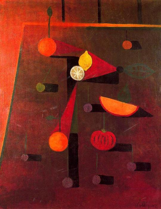Order Art Reproductions Red Still Life by Oscar Dominguez (Inspired By) (1906-1957, Spain) | ArtsDot.com