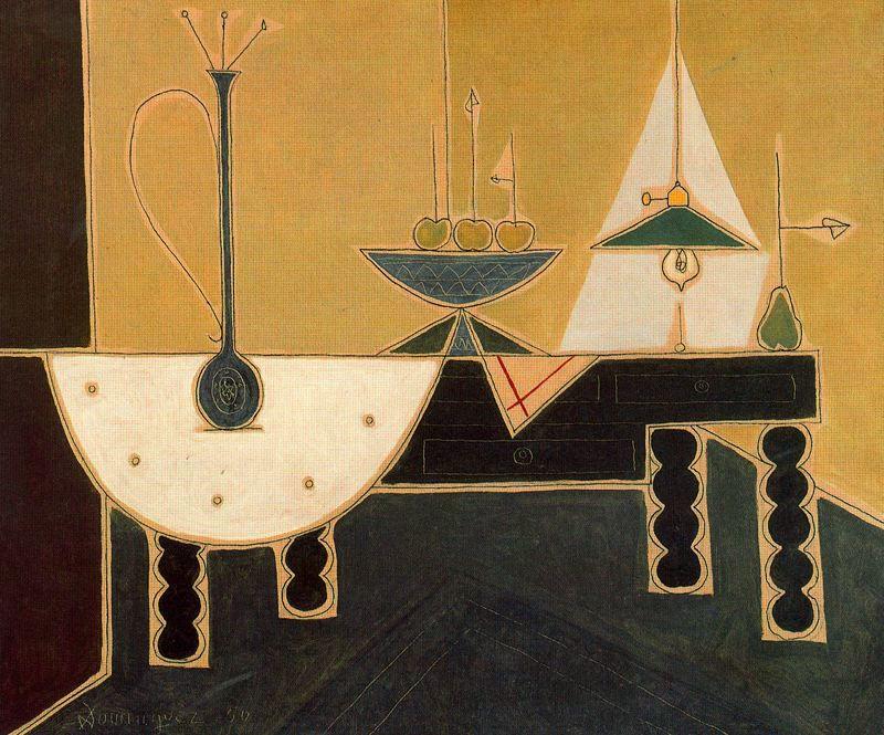 Buy Museum Art Reproductions The black table by Oscar Dominguez (Inspired By) (1906-1957, Spain) | ArtsDot.com