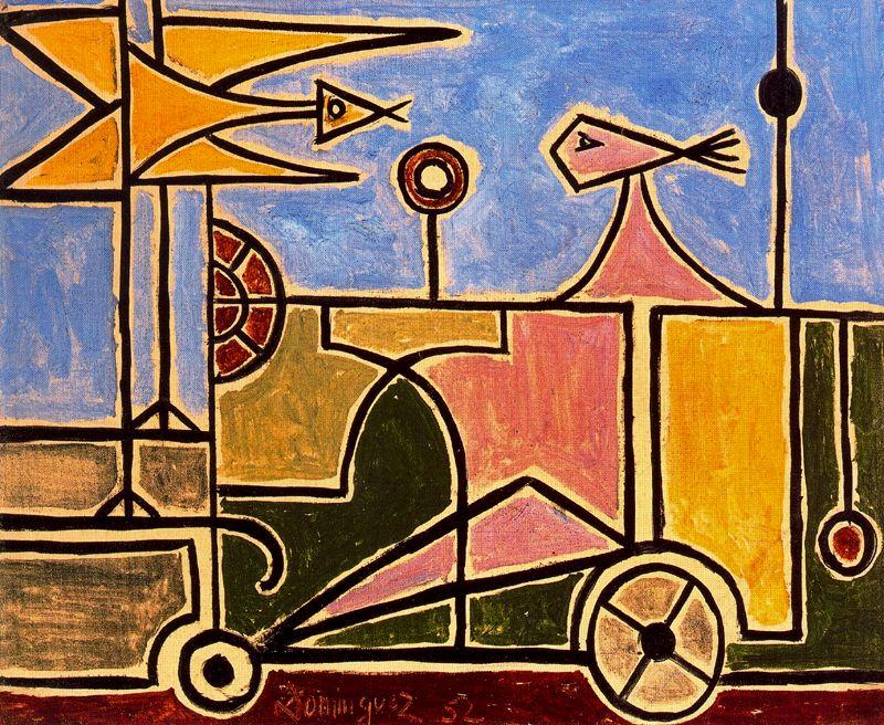 Order Art Reproductions Woman with car by Oscar Dominguez (Inspired By) (1906-1957, Spain) | ArtsDot.com