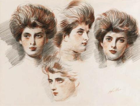 Order Artwork Replica Studies of Countess Greffulhe by Paul Cesar Helleu (1859-1927, France) | ArtsDot.com
