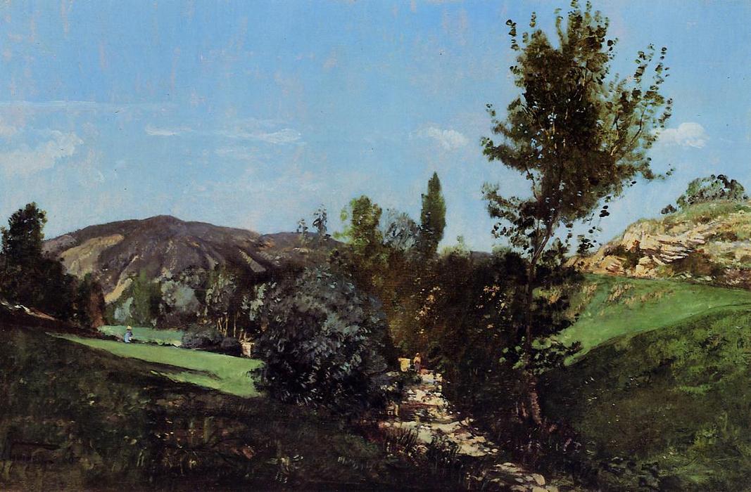 Order Oil Painting Replica Landscape in the Durance Valley, 1868 by Paul Camille Guigou (1834-1871, France) | ArtsDot.com