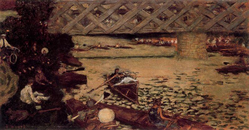 Order Paintings Reproductions Boating on the Seine, the bridge at Chatou by Pierre Bonnard (1867-1947, France) | ArtsDot.com