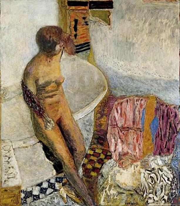Order Oil Painting Replica Leaving the bathroom by Pierre Bonnard (1867-1947, France) | ArtsDot.com