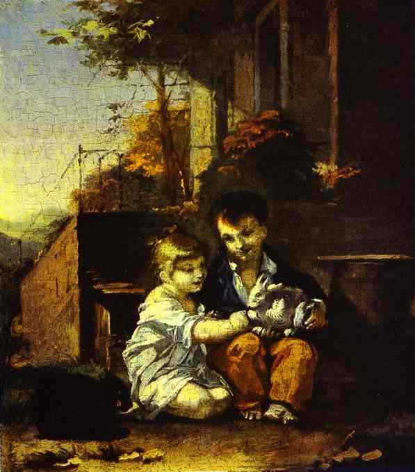 Order Paintings Reproductions Children with Rabbit by Pierre-Paul Prud'hon (1758-1823, France) | ArtsDot.com
