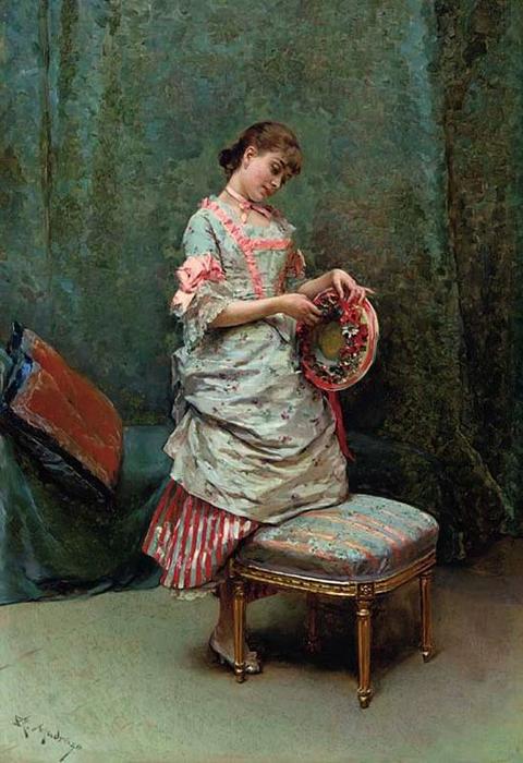 Buy Museum Art Reproductions Aline holding a hat by Raimundo De Madrazo Y Garreta (1841-1920, Italy) | ArtsDot.com