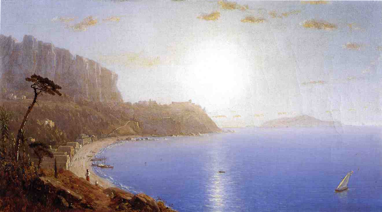 Order Paintings Reproductions La Marina Grande, Capri, 1861 by Sanford Robinson Gifford (1823-1880, United States) | ArtsDot.com