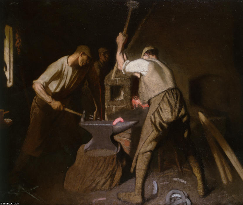 Buy Museum Art Reproductions Our Blacksmith by George Clausen | ArtsDot.com
