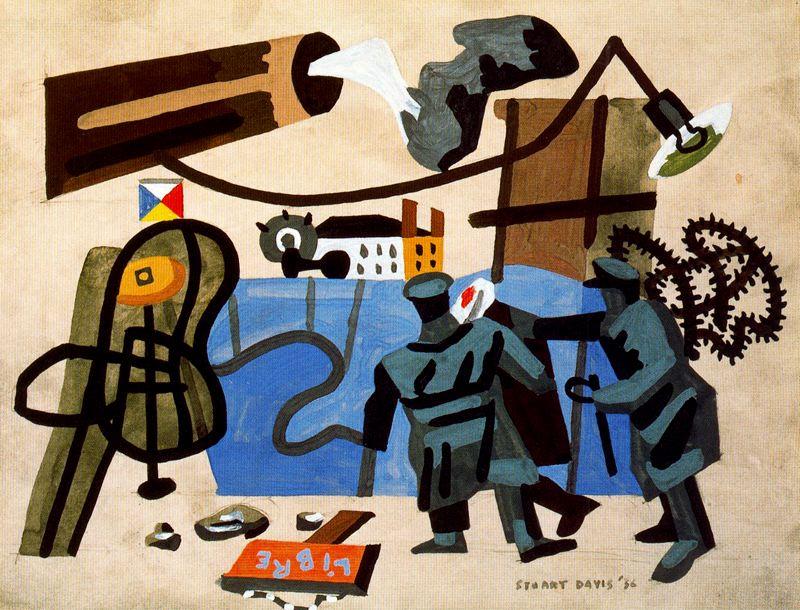 Order Paintings Reproductions Artists Against War and Fascism by Stuart Davis (Inspired By) (1892-1964, United States) | ArtsDot.com