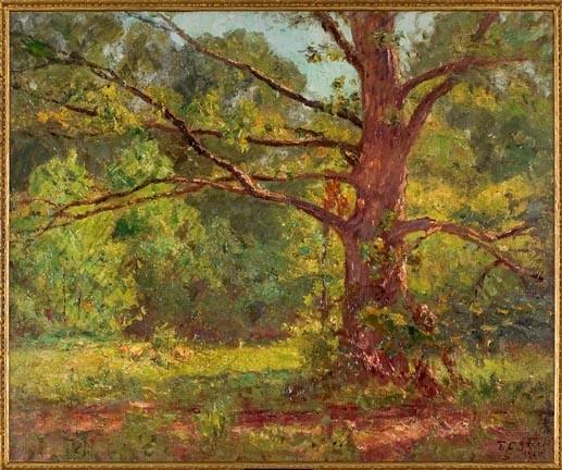 Buy Museum Art Reproductions The Big Oak (The Oak in Springtime) by Theodore Clement Steele (1847-1926, United States) | ArtsDot.com