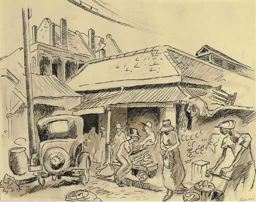 Order Art Reproductions New Orleans Market by Thomas Hart Benton (Inspired By) (1889-1975, United States) | ArtsDot.com