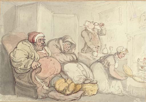 Order Artwork Replica Almost Bed Time ^ the Butler clearing the Table by Thomas Rowlandson (1756-1827, United Kingdom) | ArtsDot.com