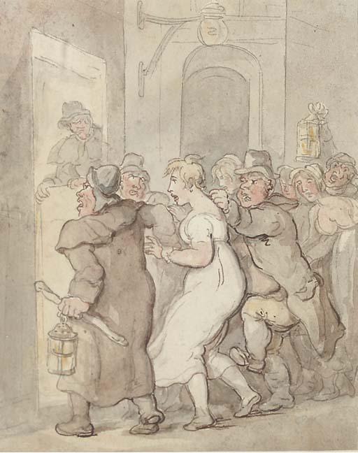 Order Oil Painting Replica At the watch tower by Thomas Rowlandson (1756-1827, United Kingdom) | ArtsDot.com