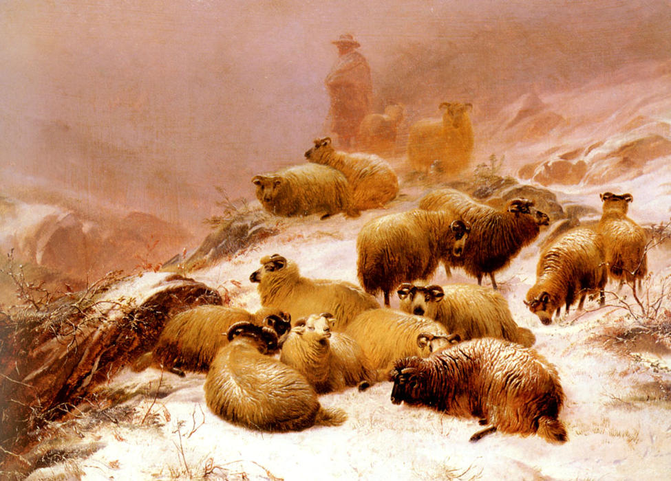 Order Artwork Replica The Chill of Winter by Thomas Sidney Cooper (1803-1902, United Kingdom) | ArtsDot.com