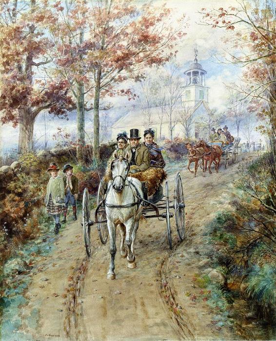 Order Paintings Reproductions Carriage Ride, 1886 by Edward Lamson Henry (1841-1919, United States) | ArtsDot.com