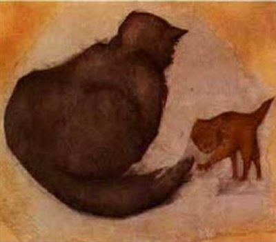 Order Artwork Replica Cat and Kitten by Edward Coley Burne-Jones (1833-1898, United Kingdom) | ArtsDot.com