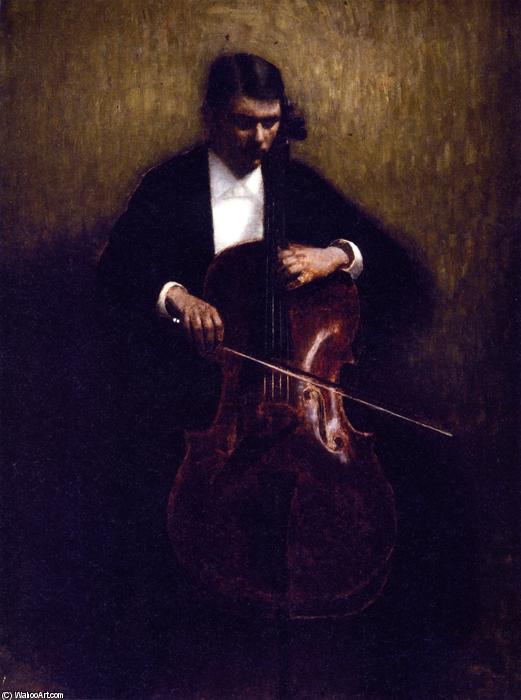 Order Paintings Reproductions Cello Player, 1893 by Vilhelm (Hammershøi)Hammershoi (1864-1916, Denmark) | ArtsDot.com