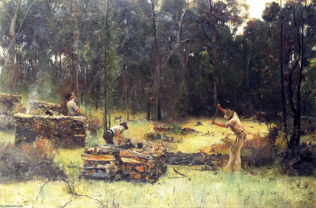顺序 藝術再現 Charcoal Burners 。, 1886 通过 Thomas William Roberts (1856-1931, United Kingdom) | ArtsDot.com