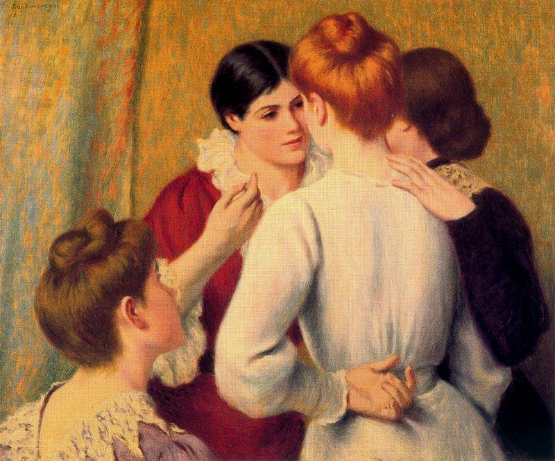 Order Oil Painting Replica The Chat by Federico Zandomeneghi (1841-1917, Italy) | ArtsDot.com