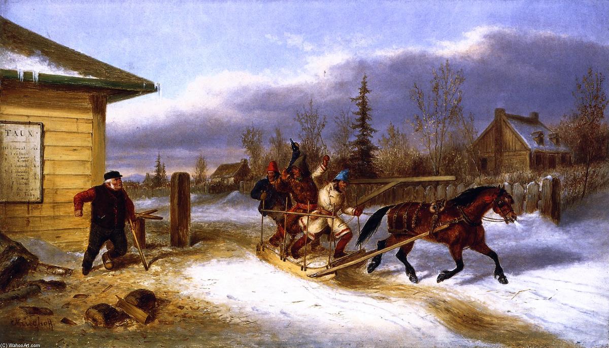 顺序 油畫 Cheating the Toll Man, 1863 通过 Cornelius David Krieghoff (1815-1872, Netherlands) | ArtsDot.com