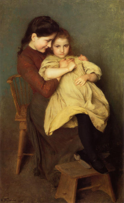 Order Paintings Reproductions A Child`s Dissapointment, 1897 by Émile Friant (1863-1932, France) | ArtsDot.com