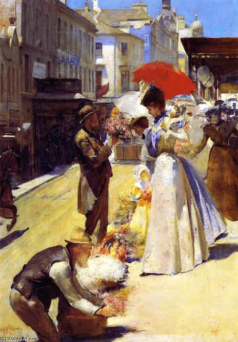 Order Oil Painting Replica Christmas Flowers and Christmas Belles, 1899 by Thomas William Roberts (1856-1931, United Kingdom) | ArtsDot.com