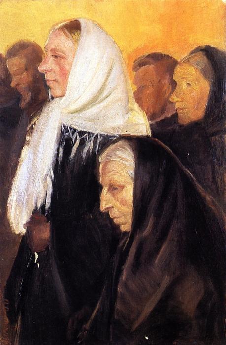 Order Paintings Reproductions Churchgoers, 1909 by Anna Kirstine Ancher (1859-1935, Denmark) | ArtsDot.com