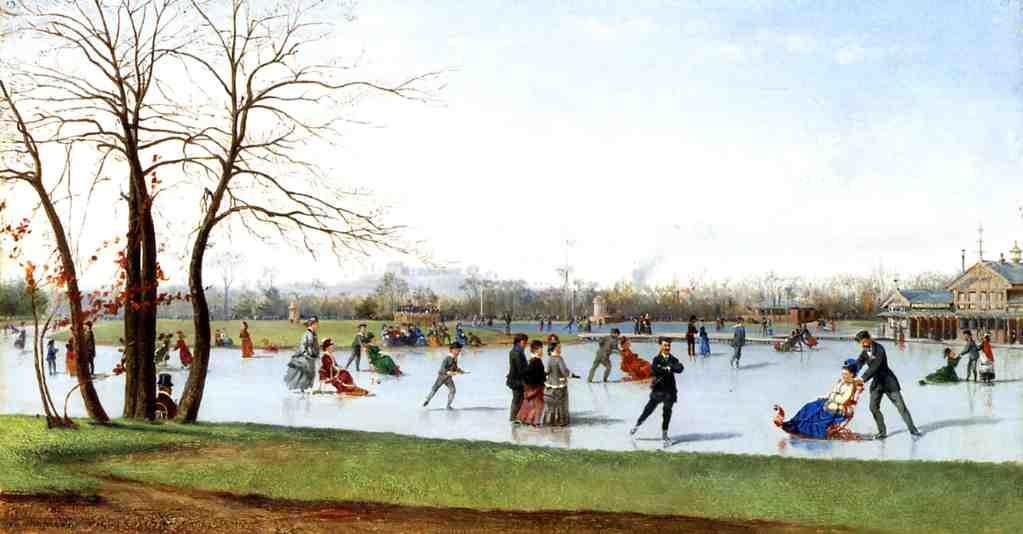 Buy Museum Art Reproductions Circle of Skaters, Bois de Boulogne, 1875 by Conrad Wise Chapman (1842-1910, United States) | ArtsDot.com