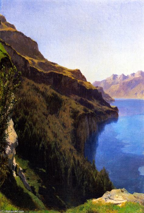 Order Artwork Replica Cliffs of Seelisberg, Lake Lucern, 1861 by Alexandre Calame (1810-1864, Switzerland) | ArtsDot.com