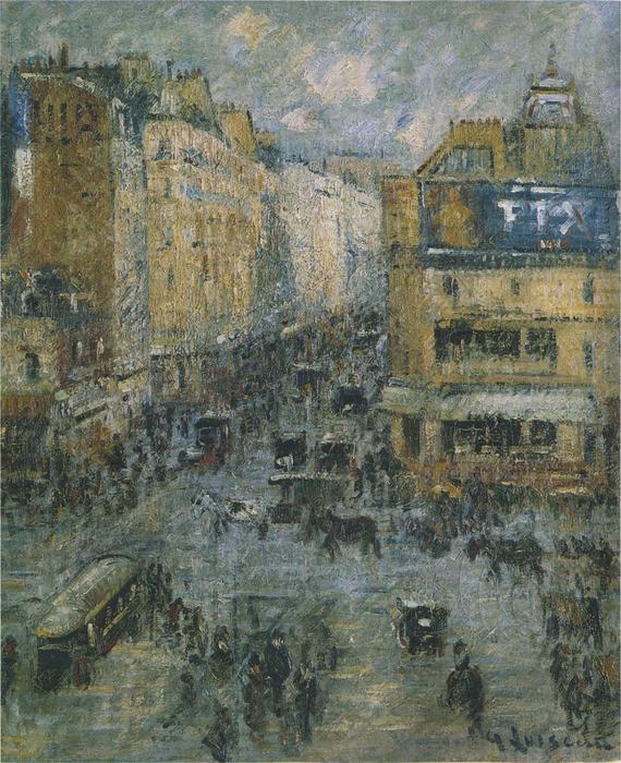 Order Art Reproductions Clignancourt Street in Paris, 1924 by Gustave Loiseau (1865-1935, France) | ArtsDot.com