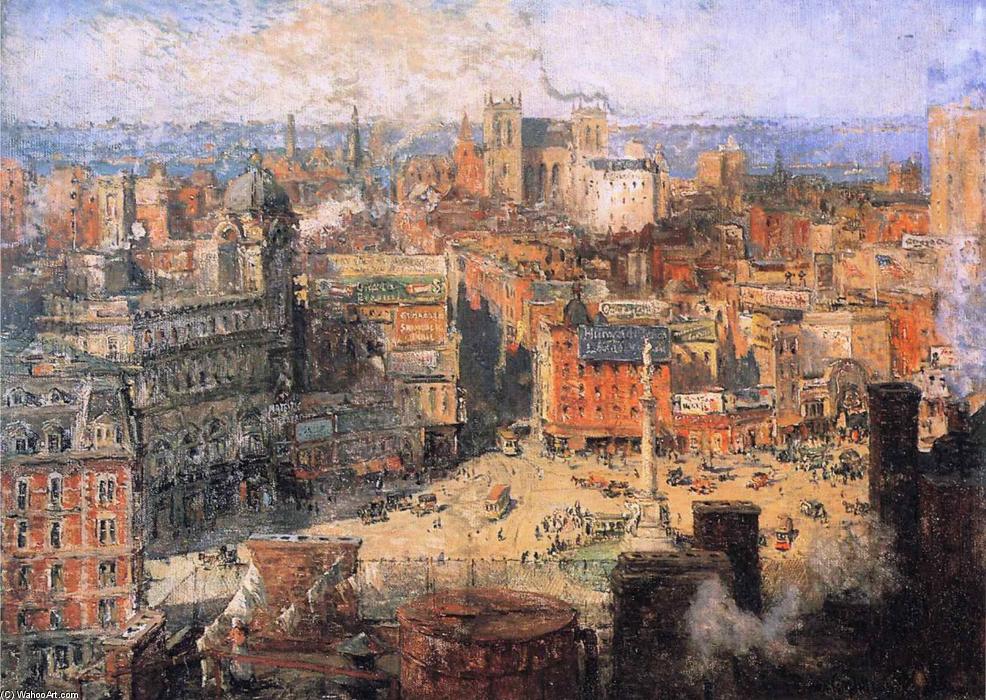 Order Oil Painting Replica Columbus Circle, 1909 by Colin Campbell Cooper (1856-1937, United States) | ArtsDot.com