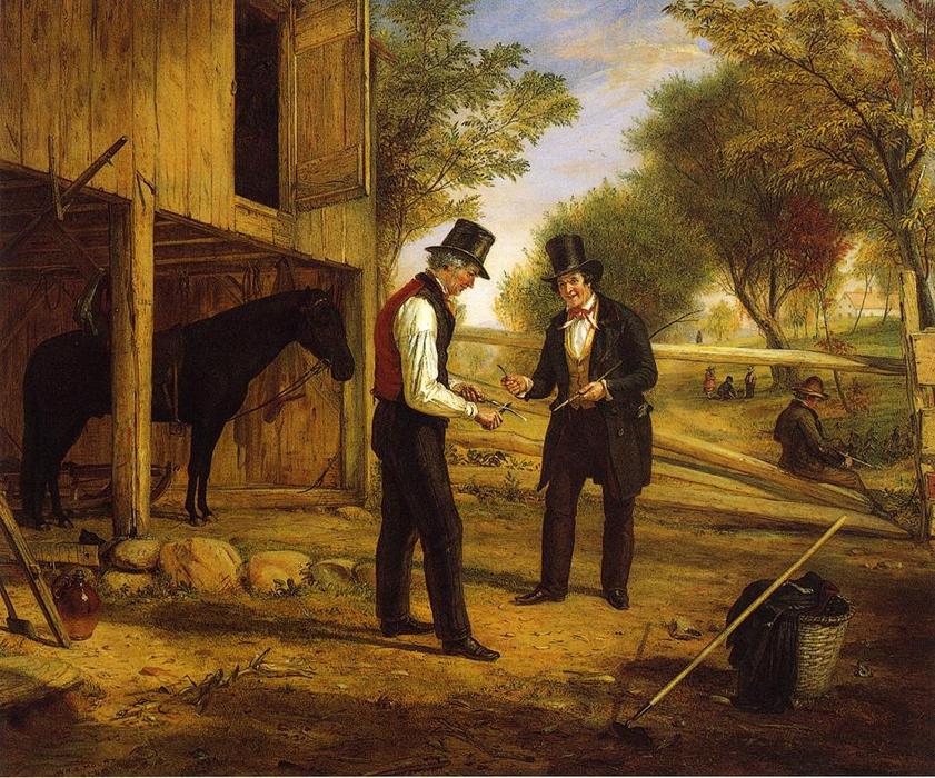 Order Oil Painting Replica Coming to the Point, 1854 by William Sidney Mount (1807-1868, United States) | ArtsDot.com