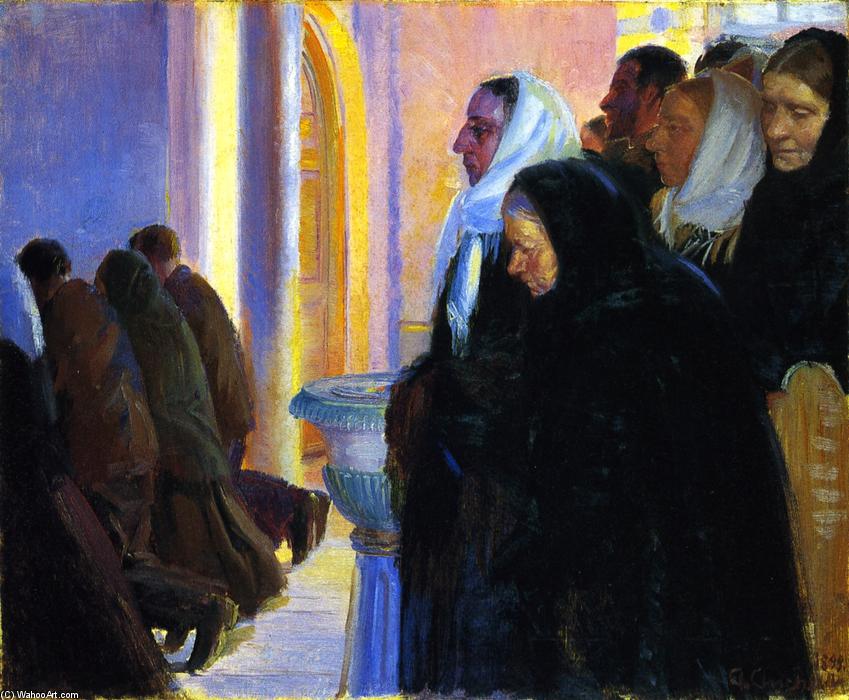 Order Artwork Replica Communion in Skagens Church, 1899 by Anna Kirstine Ancher (1859-1935, Denmark) | ArtsDot.com