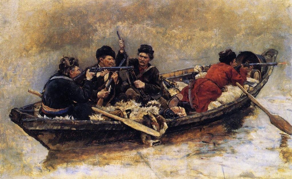 Order Artwork Replica Cossacks in a Boat, 1893 by Vasili Ivanovich Surikov (1848-1916, Russia) | ArtsDot.com