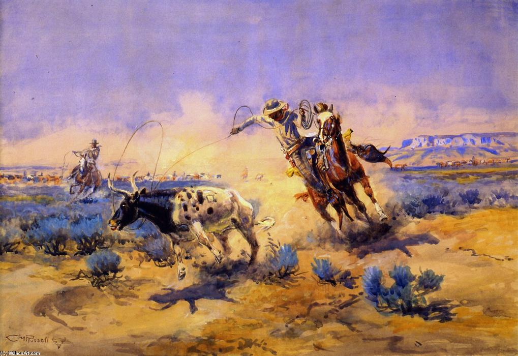 Order Oil Painting Replica Cowboys from the Quarter Circle Box, 1925 by Charles Marion Russell (1864-1926, United States) | ArtsDot.com