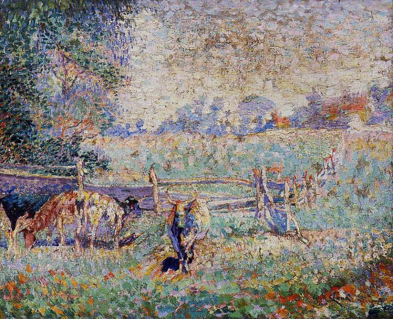 Order Oil Painting Replica Cows in the Pasture by Emil Claus (1849-1924, Belgium) | ArtsDot.com