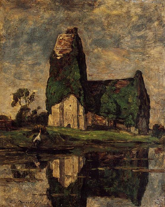 Buy Museum Art Reproductions Criqueboeuf, the Church, 1880 by Eugène Louis Boudin (1824-1898, France) | ArtsDot.com