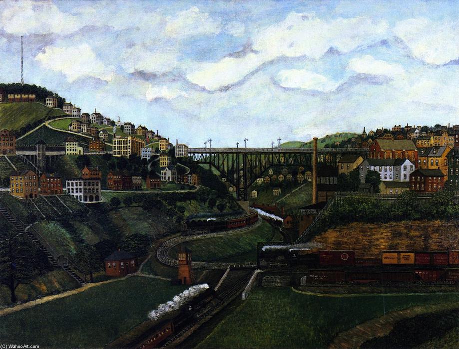 Order Paintings Reproductions Crossing the Junction, 1933 by John Kane (1860-1934, Scotland) | ArtsDot.com