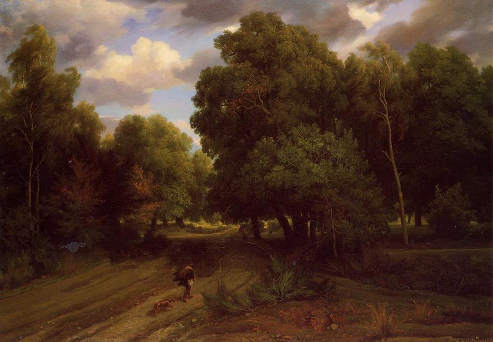 Order Art Reproductions The Crossroads at the Eagle`s Nest, Forest of Fontainebleau, 1844 by Charles François Daubigny (1817-1878, France) | ArtsDot.com