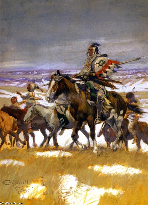 Order Artwork Replica Crow Scouts in Winter, 1907 by Charles Marion Russell (1864-1926, United States) | ArtsDot.com