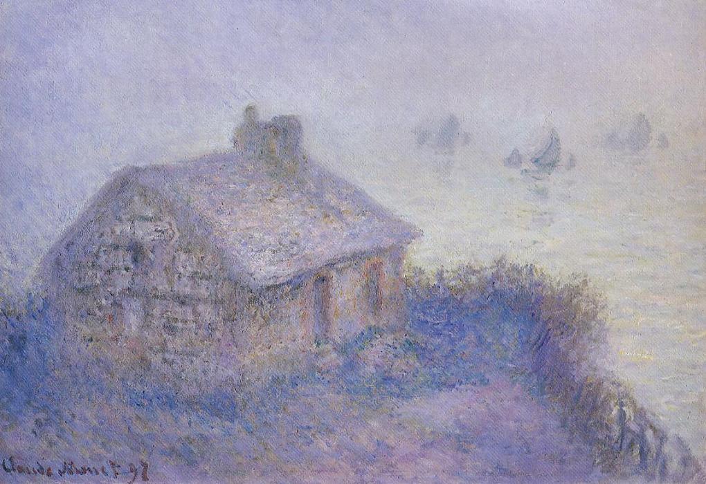 Ordinare Riproduzioni Di Quadri Customs House a Varengeville nella nebbia (noto anche come effetto blu), 1897 di Claude Monet (1840-1926, France) | ArtsDot.com