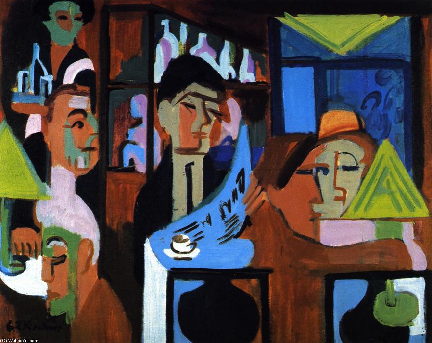 Pedir Reproducciones De Bellas Artes Davoser Café, 1928 de Ernst Ludwig Kirchner (1880-1938, Germany) | ArtsDot.com