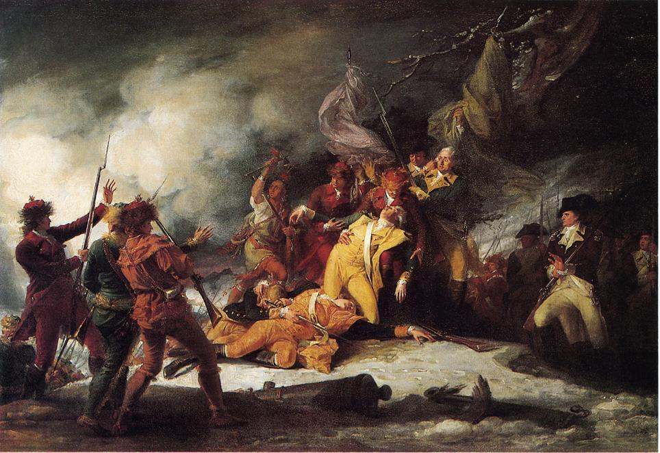 Order Paintings Reproductions The Death of General Montgomery in the Attack on Quebec, December 31, 1775, 1786 by John Trumbull (1756-1843, United Kingdom) | ArtsDot.com