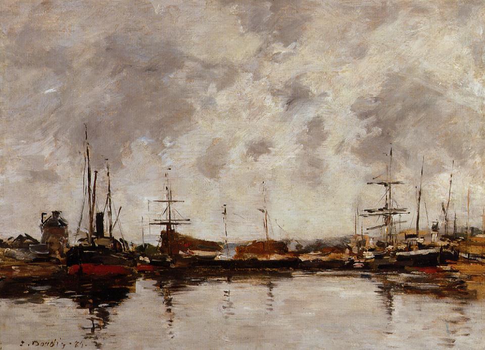Order Oil Painting Replica Deauville, the Harbor (9), 1885 by Eugène Louis Boudin (1824-1898, France) | ArtsDot.com