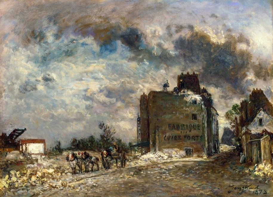 Order Paintings Reproductions Demolition of the Rue des Francs-Bourgeois, 1873 by Johan Barthold Jongkind (1819-1891, Netherlands) | ArtsDot.com