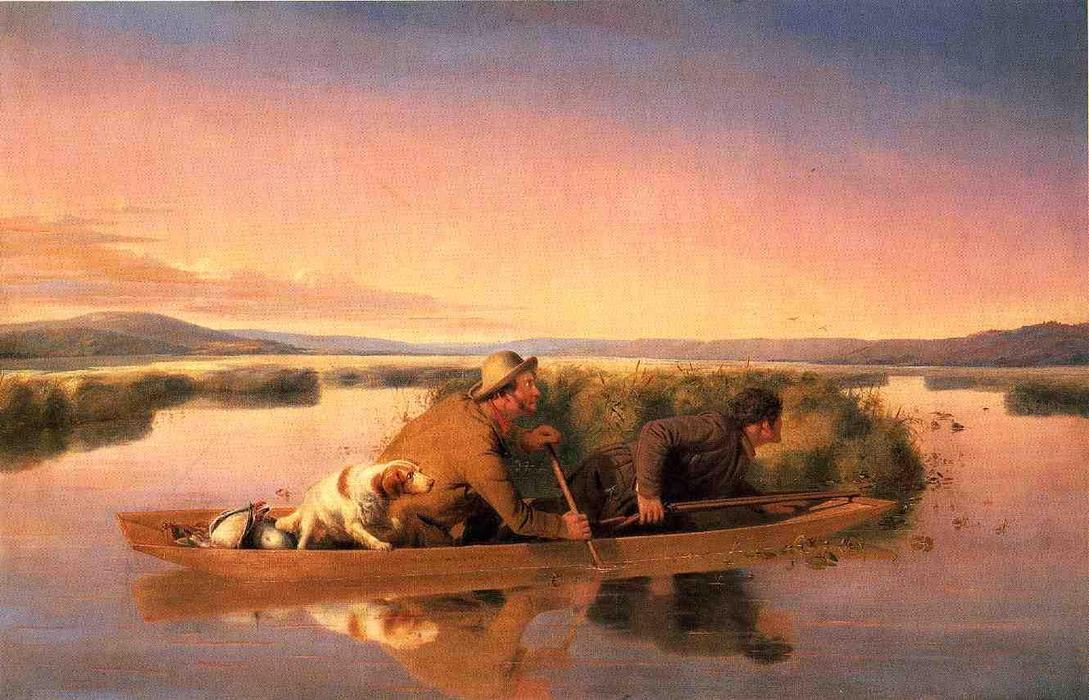Order Paintings Reproductions Duck Hunters on the Hoboken Marshes, 1849 by William Tylee Ranney (1813-1857, United States) | ArtsDot.com