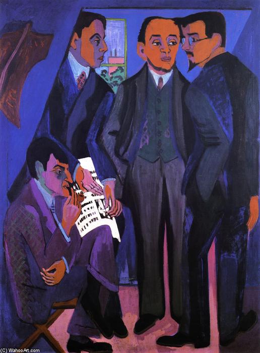 Order Artwork Replica Eine Klünstlerruppe, 1926 by Ernst Ludwig Kirchner (1880-1938, Germany) | ArtsDot.com