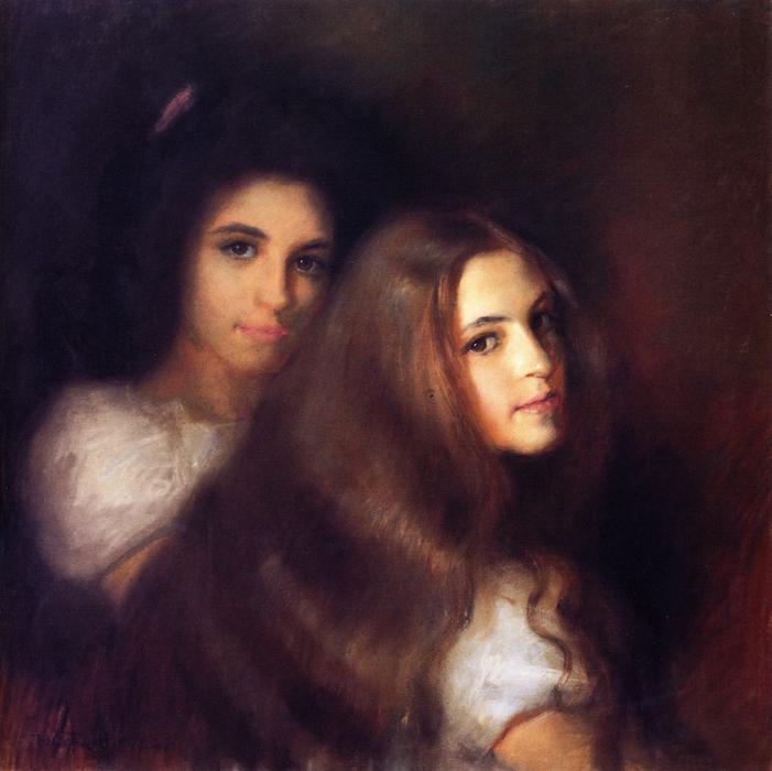 Order Oil Painting Replica Elizabeh and Carmen Pinschof, 1900 by Thomas William Roberts (1856-1931, United Kingdom) | ArtsDot.com