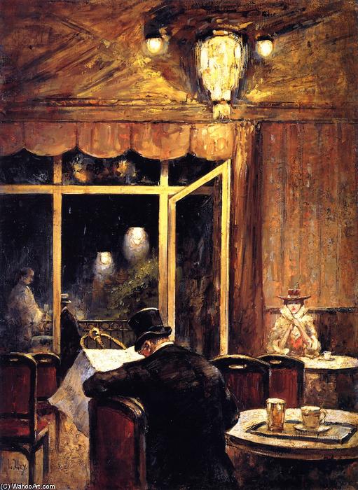 Order Artwork Replica Evening at Café Bauer, 1898 by Lesser Ury (1861-1931, Poland) | ArtsDot.com