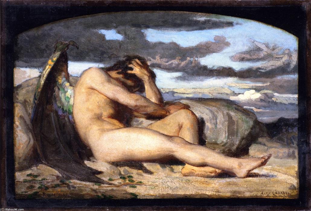 Order Oil Painting Replica Fallen Angel (study), 1846 by Alexandre Cabanel (1875-1889, France) | ArtsDot.com